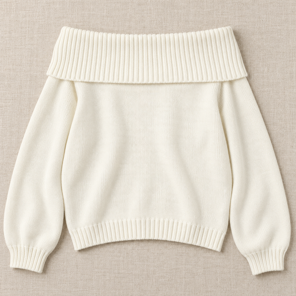 Maglione Donna Rilassato Spalle Scoperte in Maglia Morbida