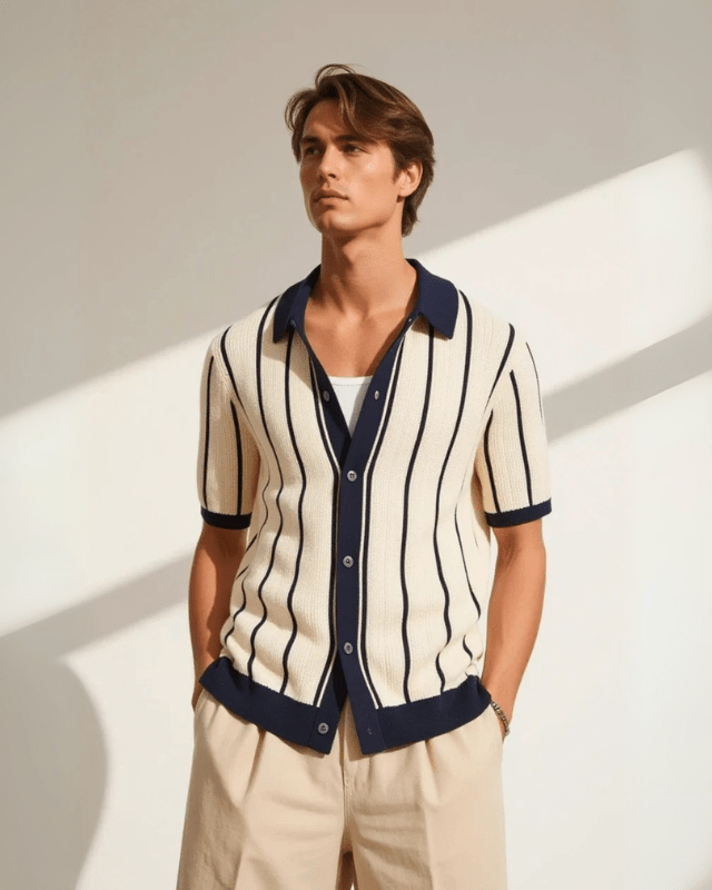 Aurazio Polo in maglia di cotone da uomo