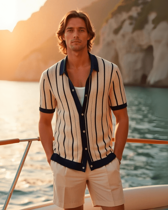 Aurazio Polo in maglia di cotone da uomo