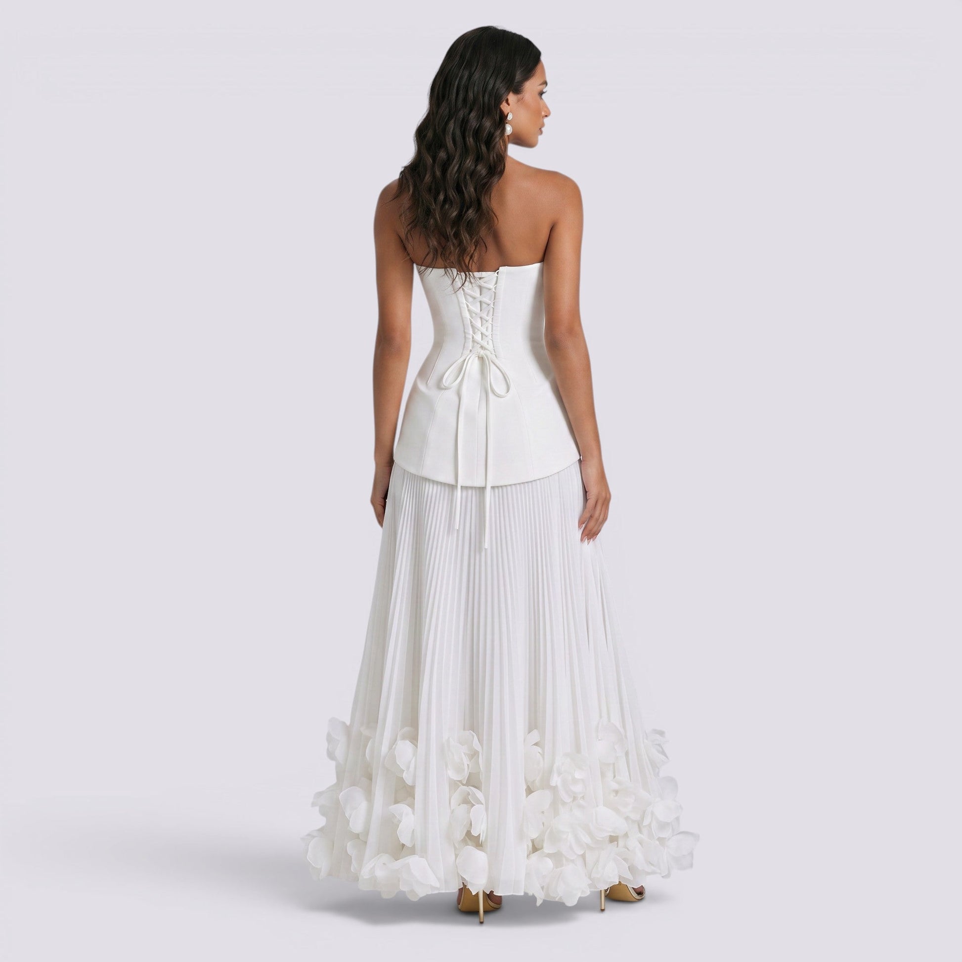 Abito Lungo Donna Scollo Bardot Elegante da Cerimonia