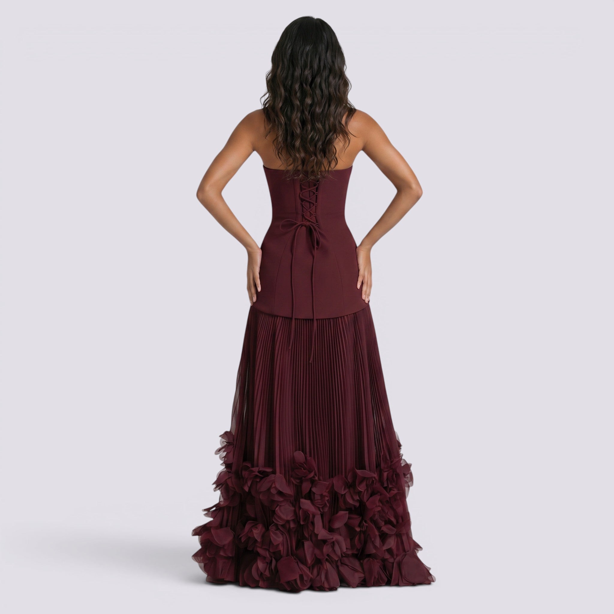 Abito Lungo Donna Scollo Bardot Elegante da Cerimonia