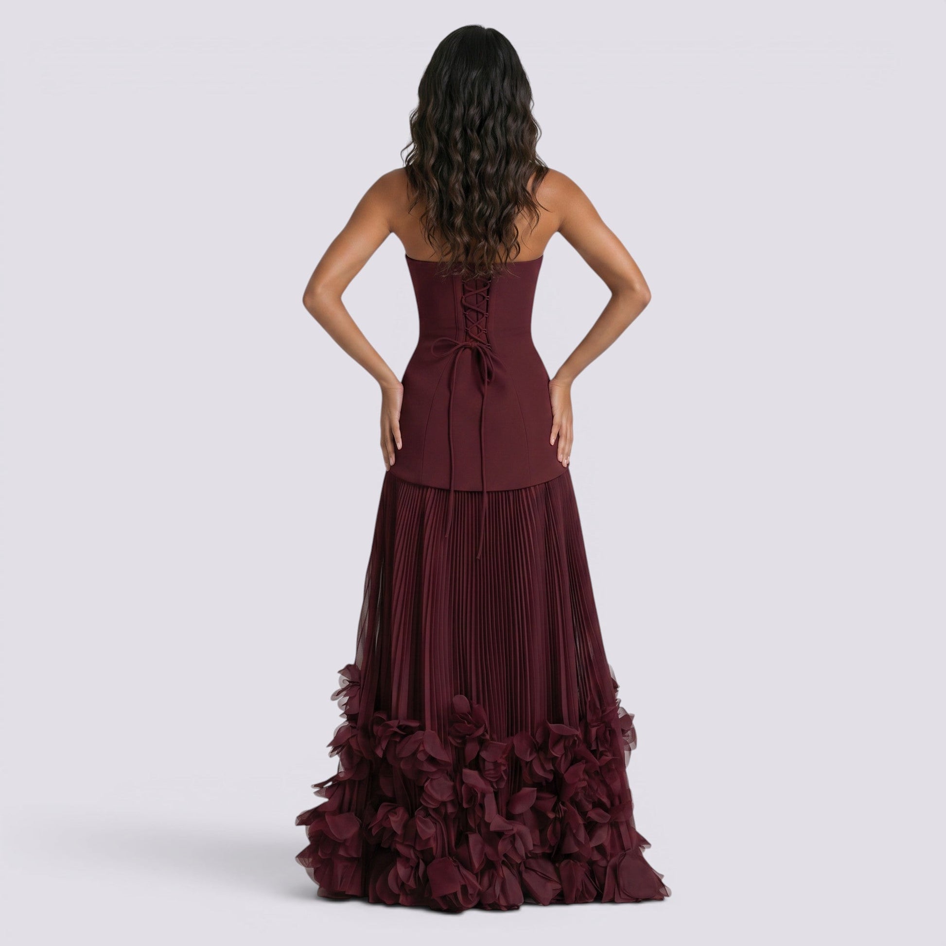 Abito Lungo Donna Scollo Bardot Elegante da Cerimonia