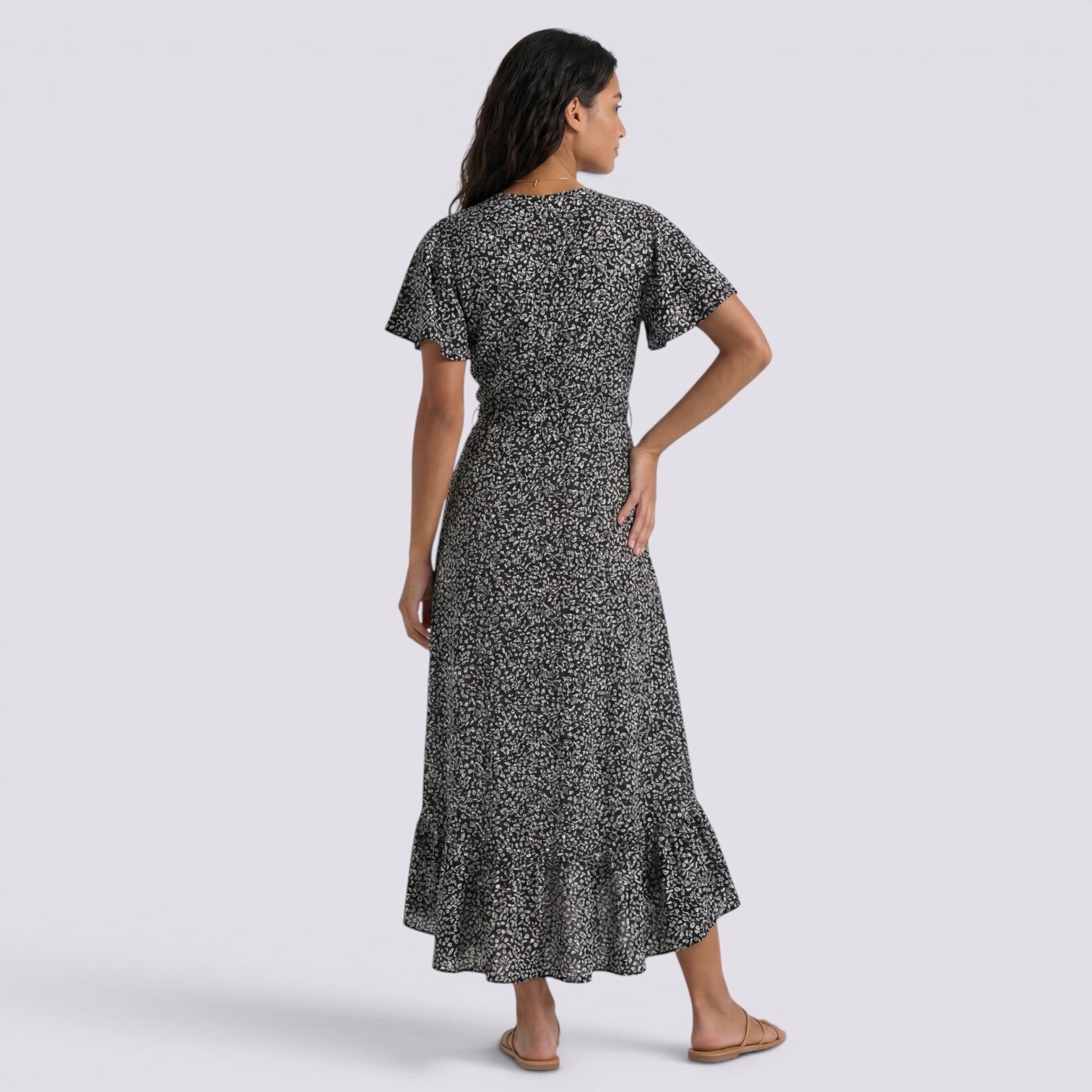 Abito Lungo Donna Floreale Estivo Boho Scollo a V