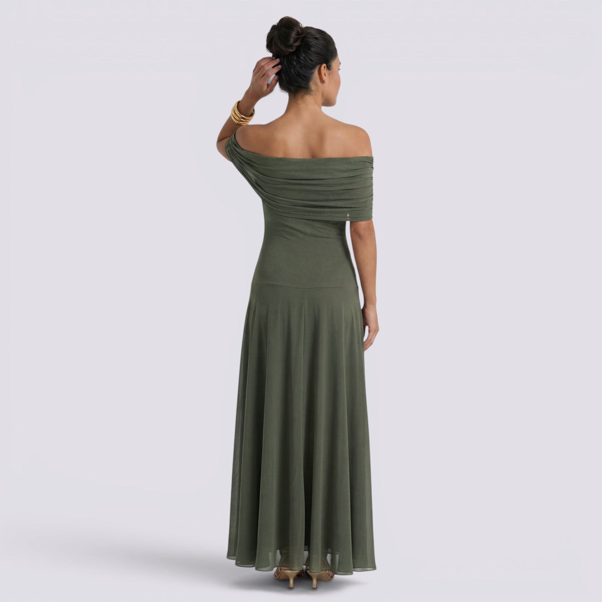 Abito Lungo Donna Estivo Spalle Scoperte Elegante