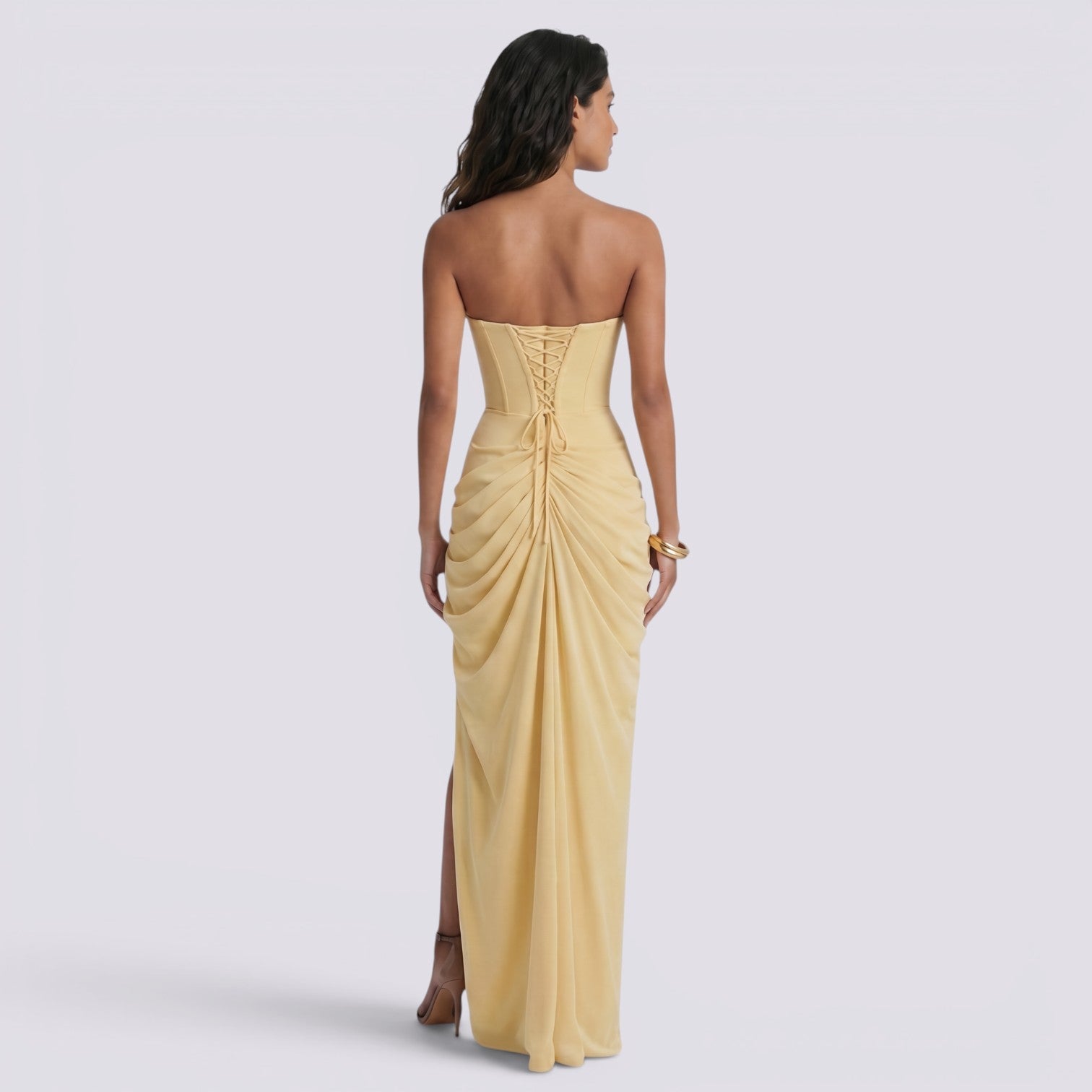 Abito Donna Elegante Plissettato da Cerimonia