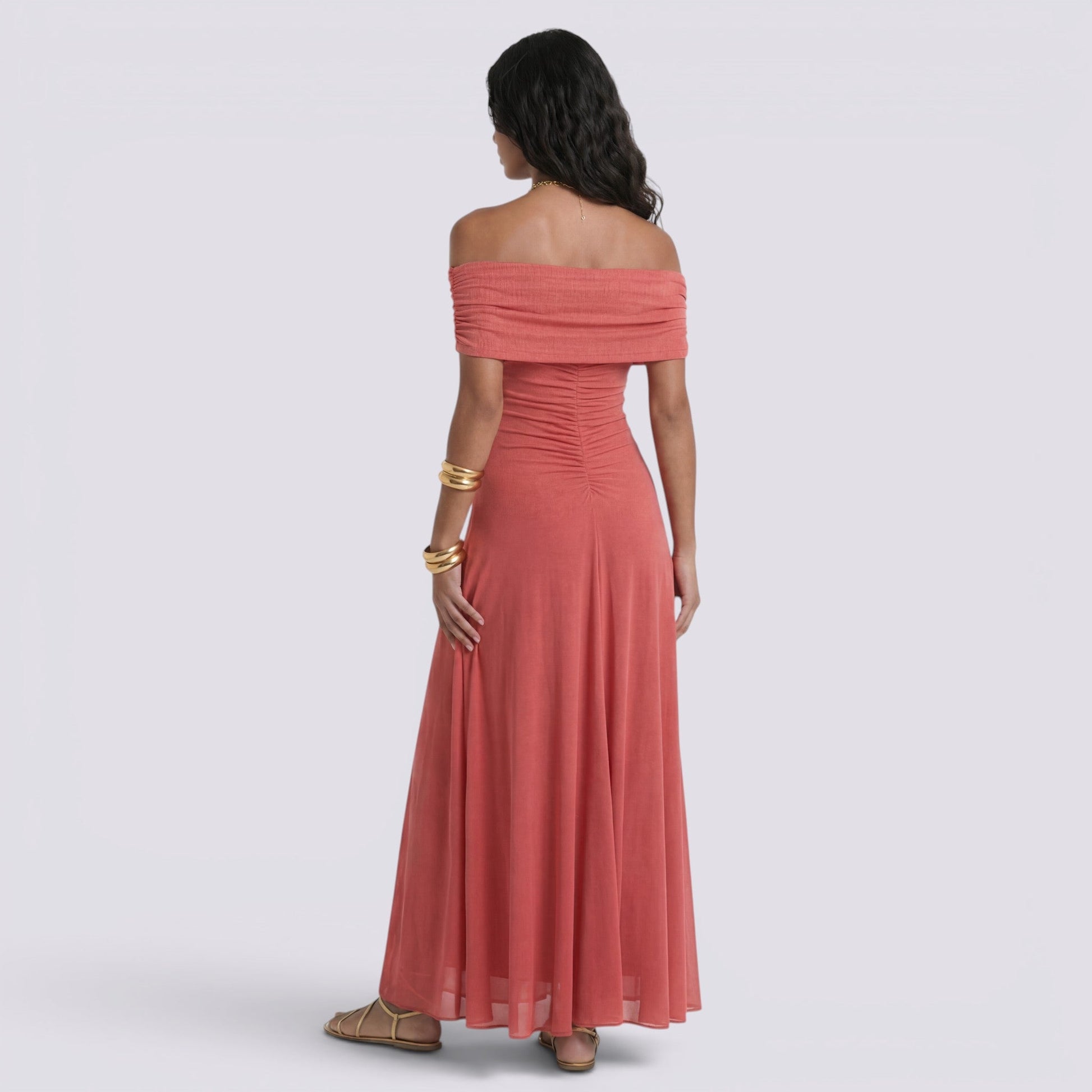 Abito Lungo Donna Estivo Spalle Scoperte Elegante