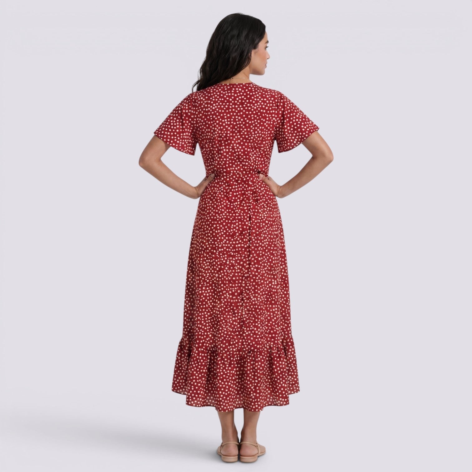 Abito Lungo Donna Floreale Estivo Boho Scollo a V