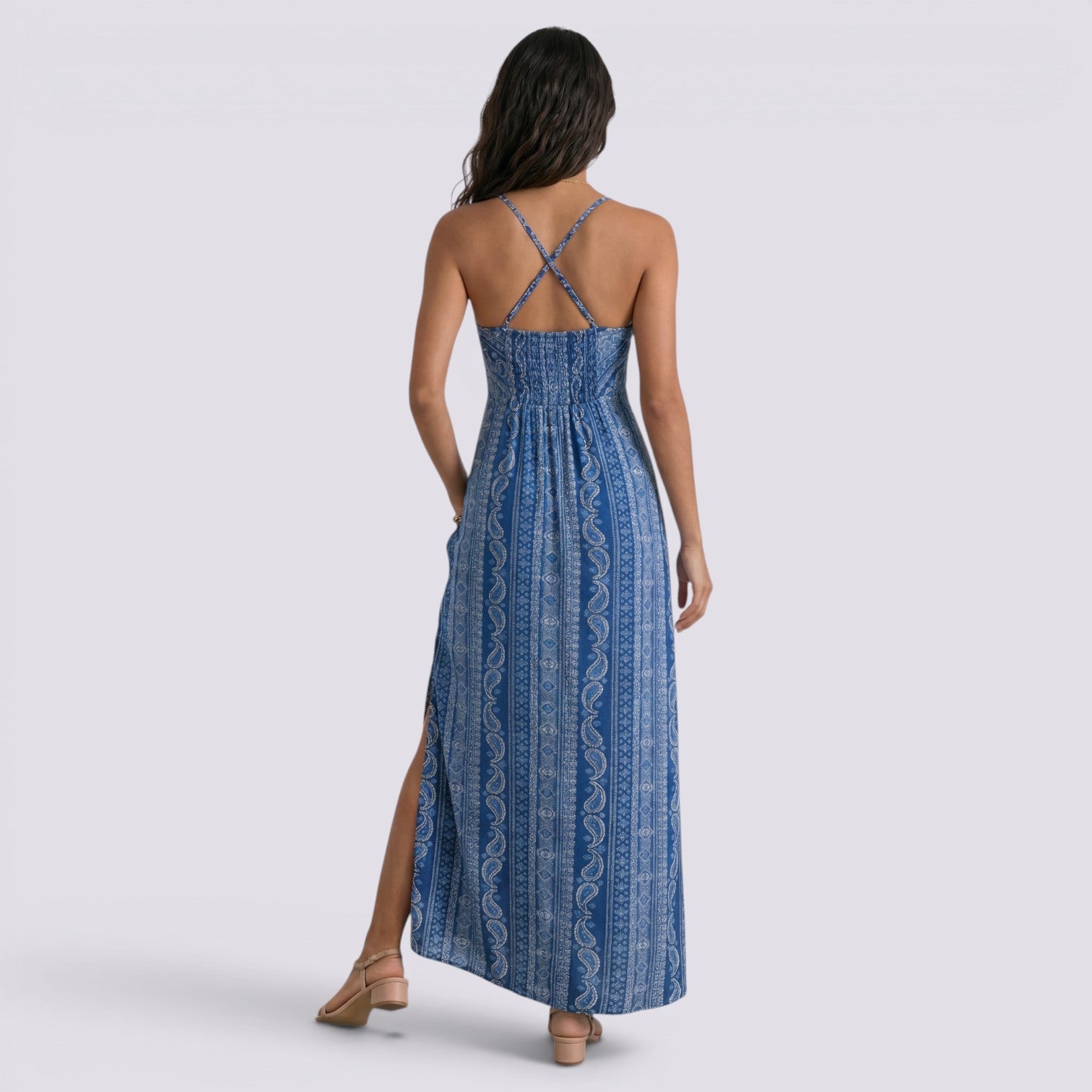Abito Lungo Donna Maxi Boho Estivo Schiena Aperta