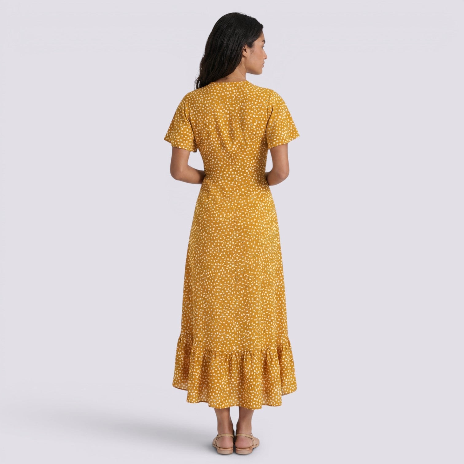 Abito Lungo Donna Floreale Estivo Boho Scollo a V