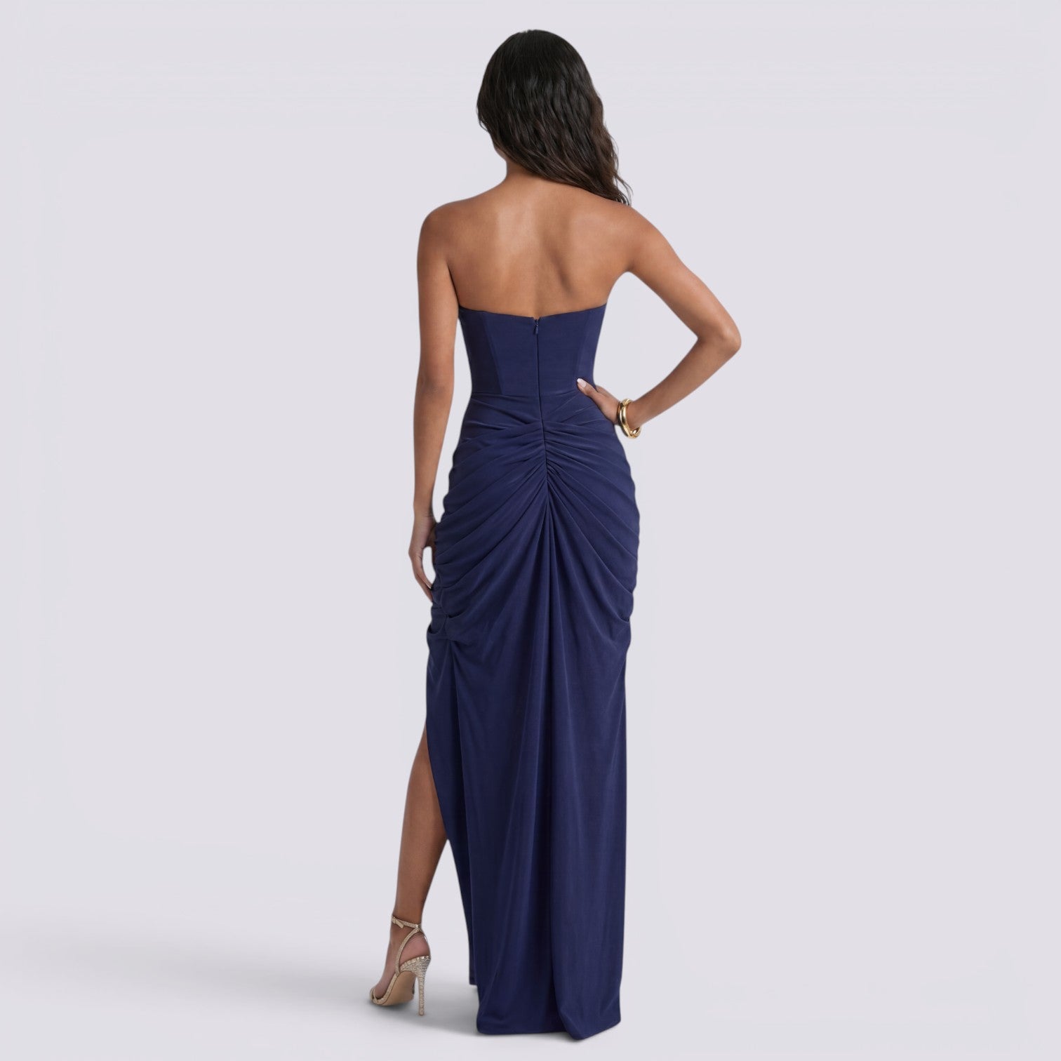 Abito Donna Elegante Plissettato da Cerimonia
