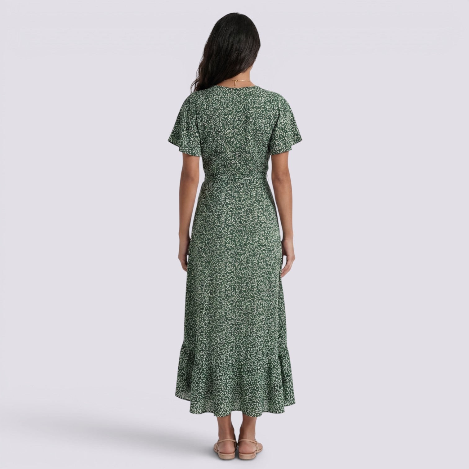 Abito Lungo Donna Floreale Estivo Boho Scollo a V