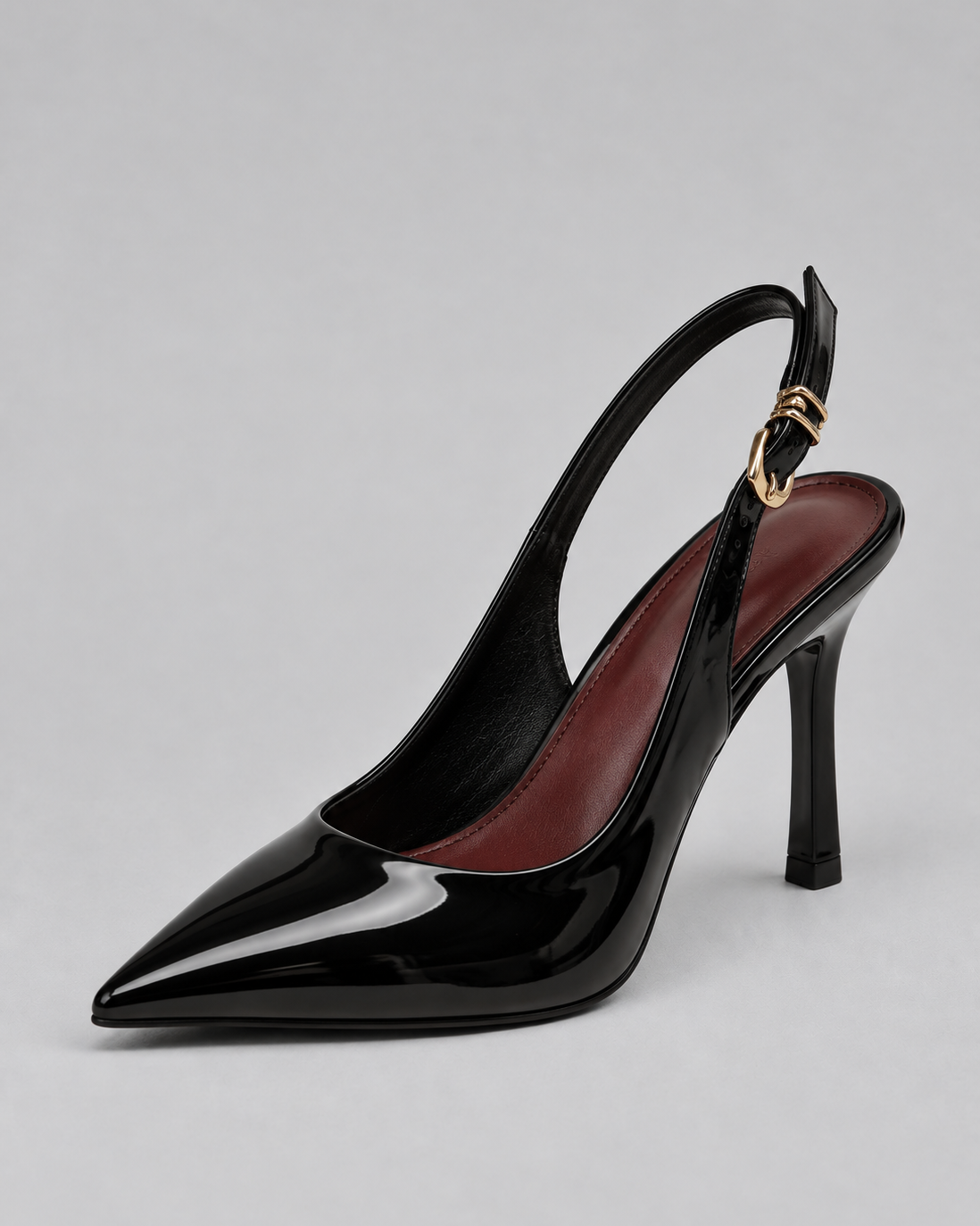Décolleté Donna Slingback Tacco a Spillo Effetto Vernice