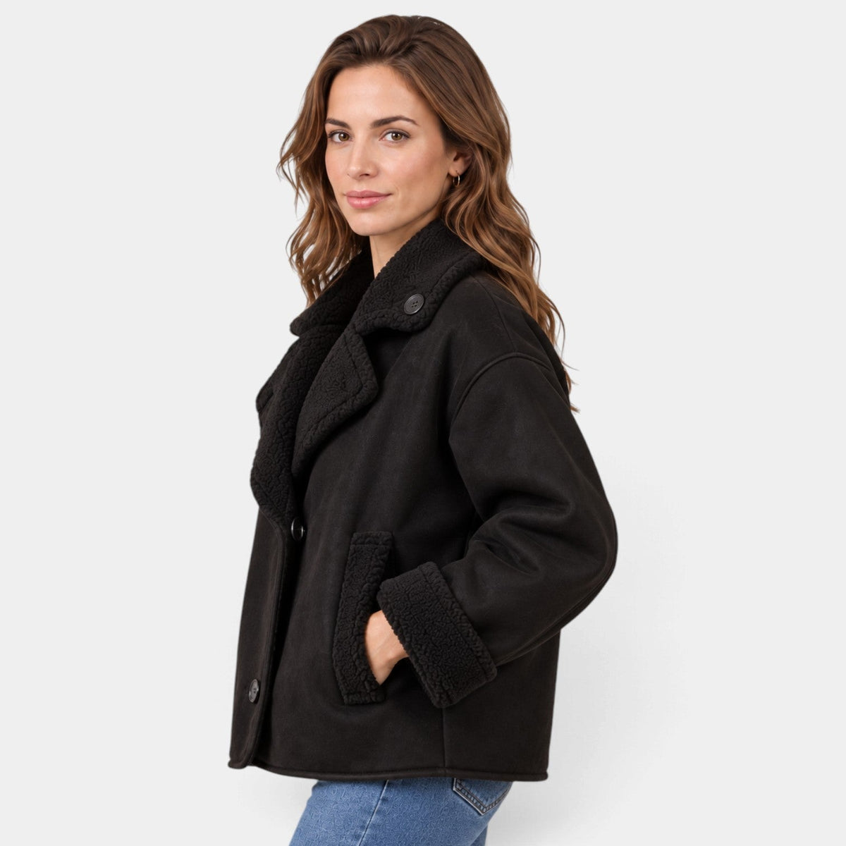 Cappotto Donna in Pelliccia Sintetica Oversize Elegante
