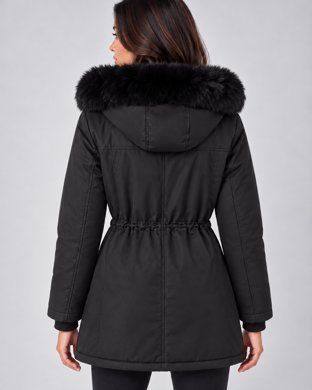 Parka Donna Invernale Foderato Pelliccia Sintetica Cappuccio Oversize