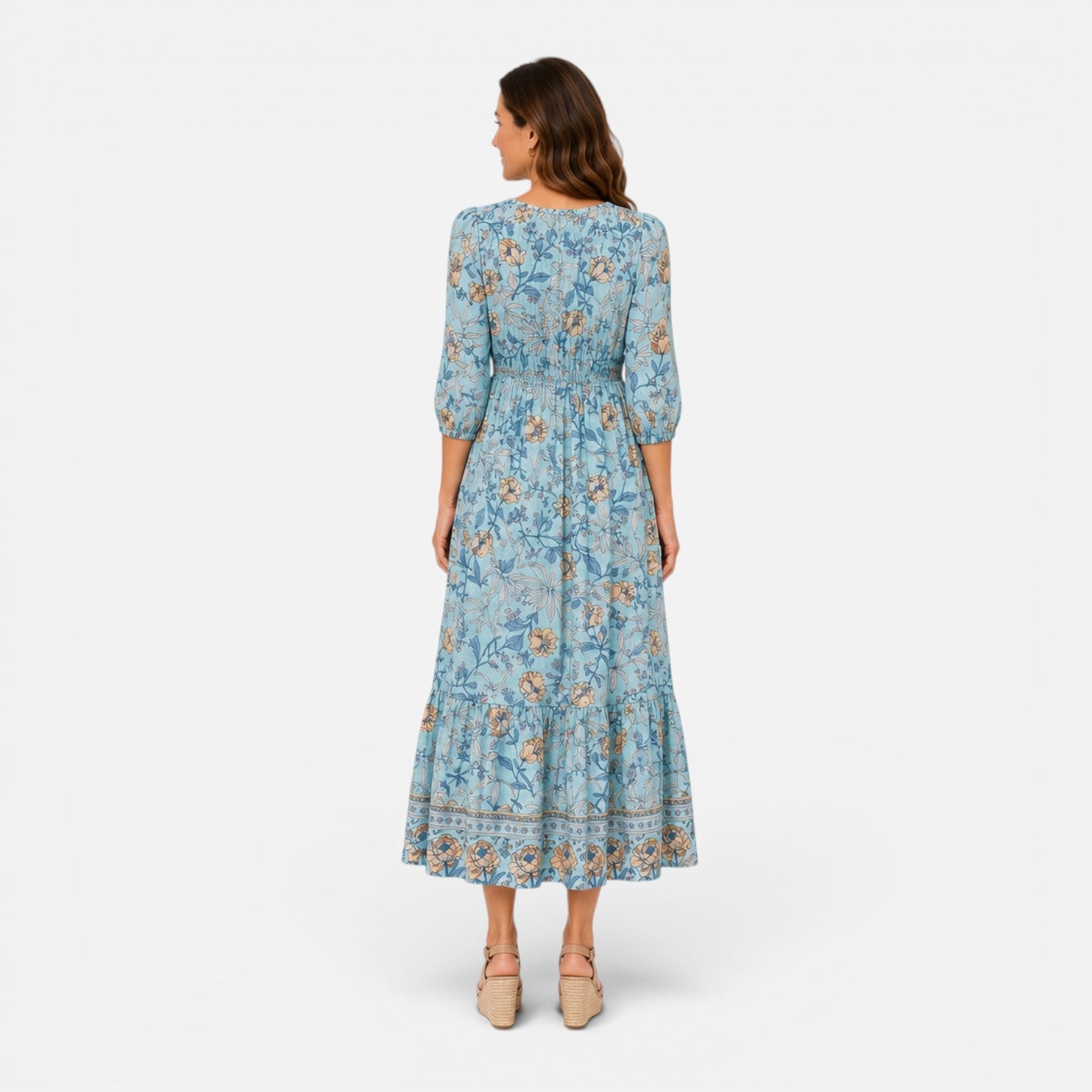 Abito Midi Donna Floreale Estivo Leggero Casual