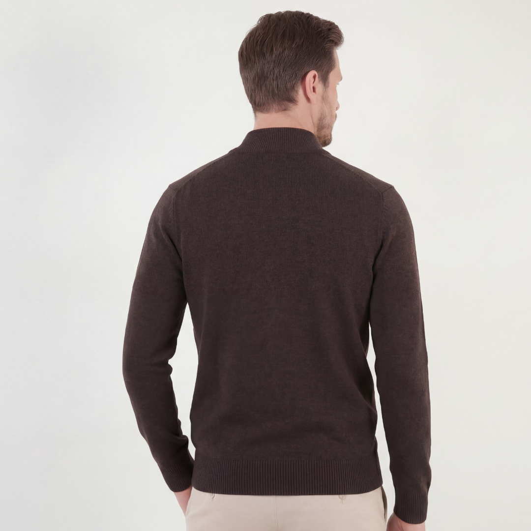 Maglione Uomo Mezza Zip Collo Alto in Maglia