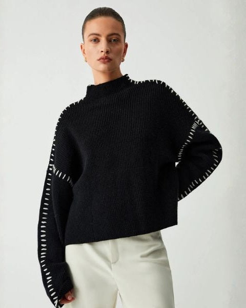 Aurazio Maglione Oversize a Coste Cucito da Donna