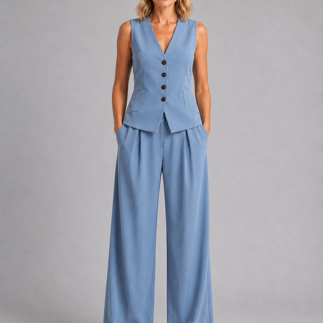 Completo Donna Gilet Sartoriale e Pantaloni Palazzo
