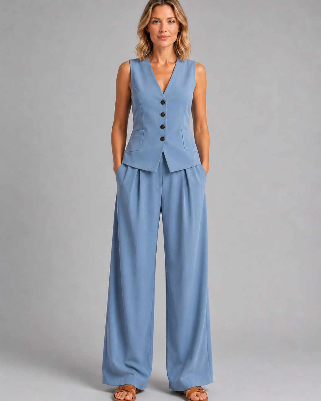 Completo Donna Gilet Sartoriale e Pantaloni Palazzo