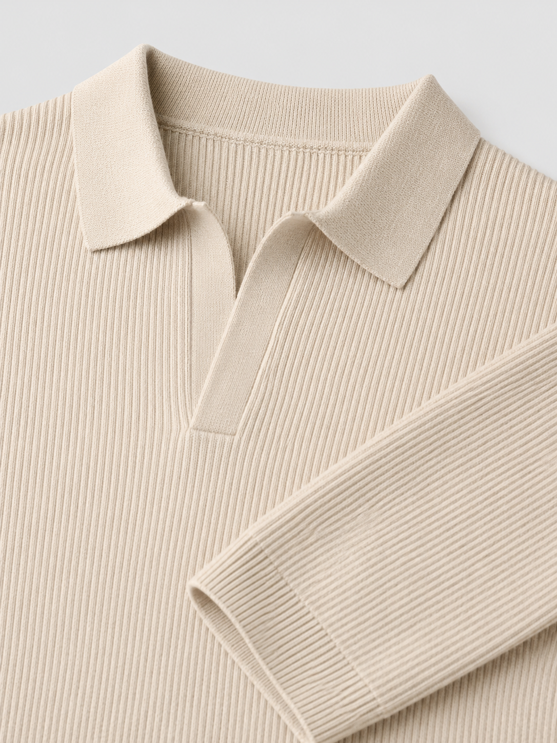 Polo Donna in Maglia a Coste Aderente Autunnale