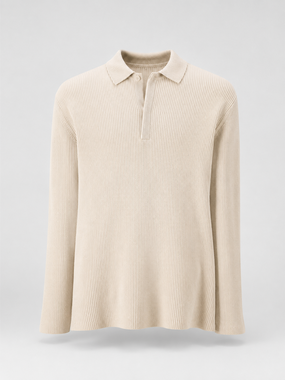Polo Donna in Maglia a Coste Aderente Autunnale