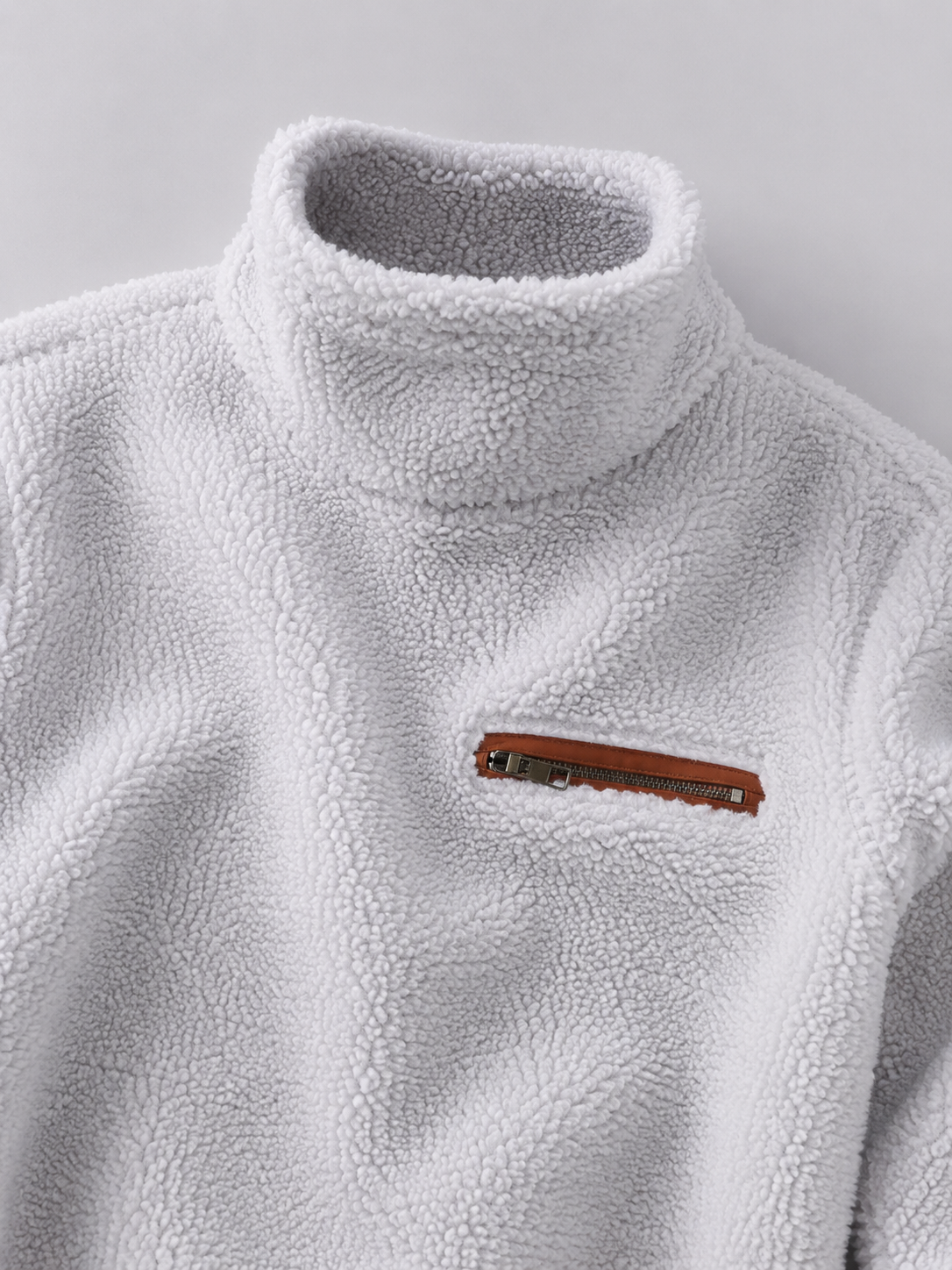 Maglione Donna Collo Alto in Maglia Spazzolata Morbida