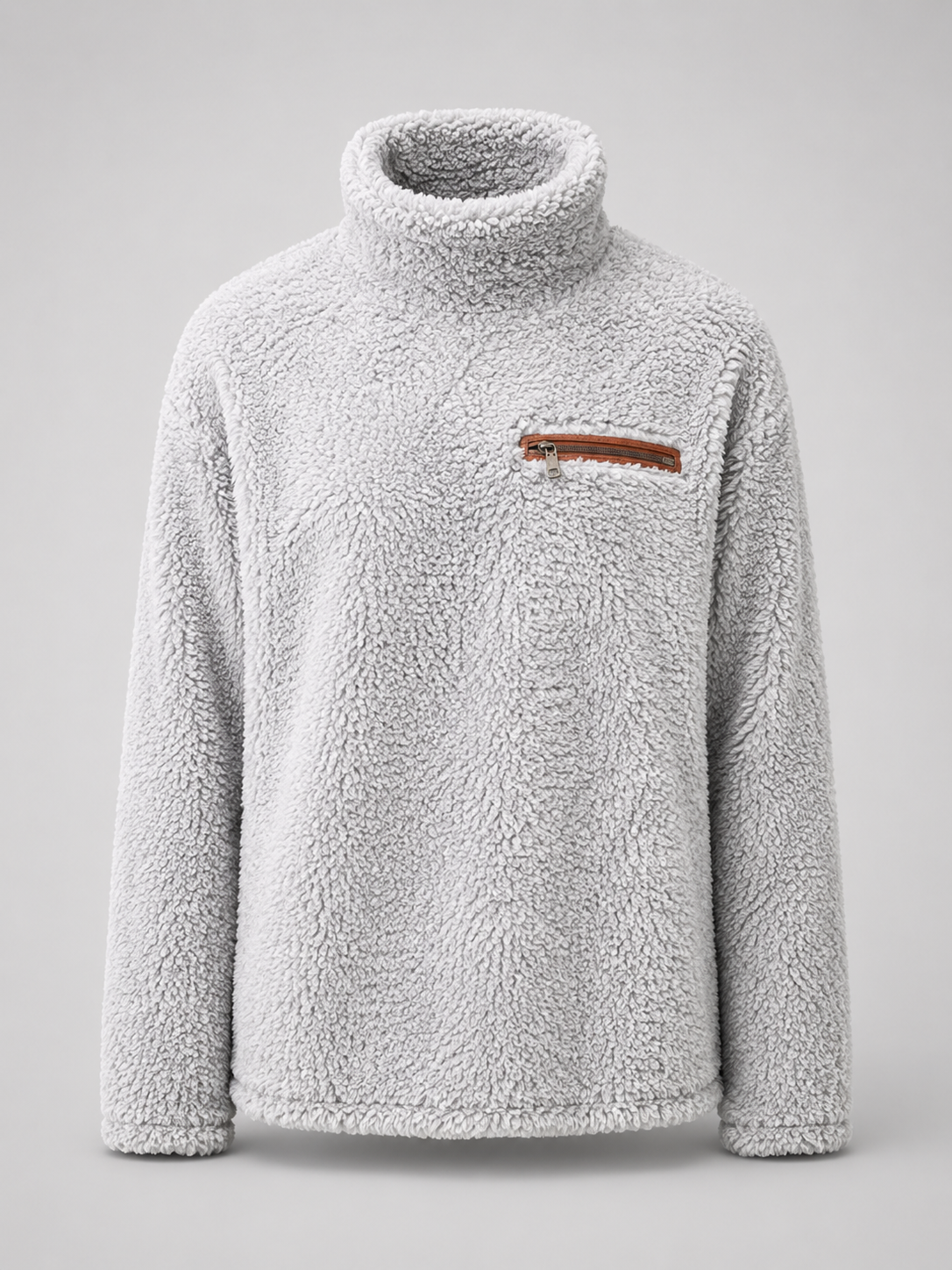 Maglione Donna Collo Alto in Maglia Spazzolata Morbida