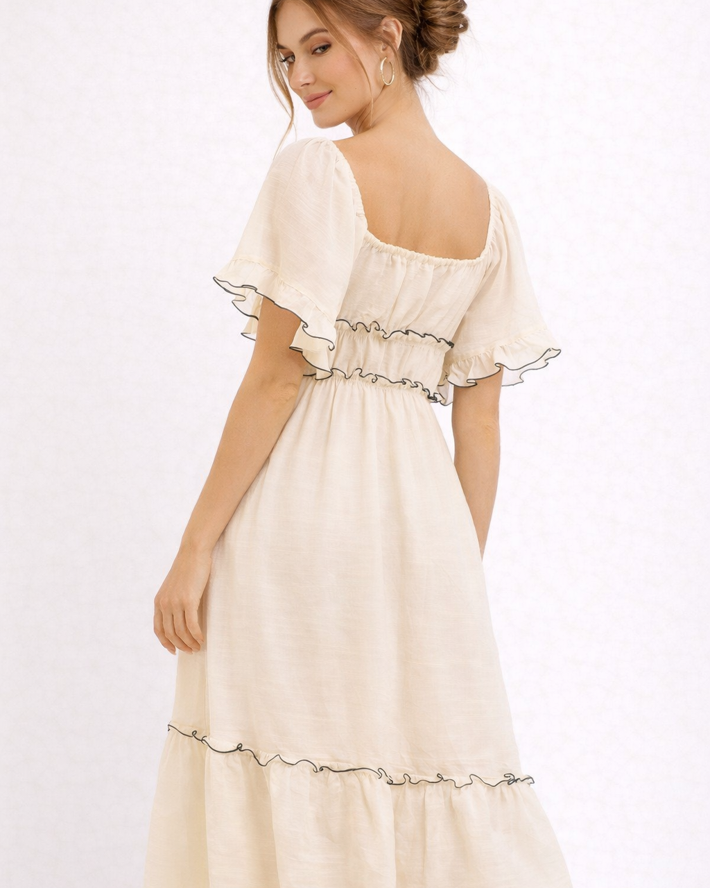 Abito Midi Donna Romantico Elegante Caduta Naturale