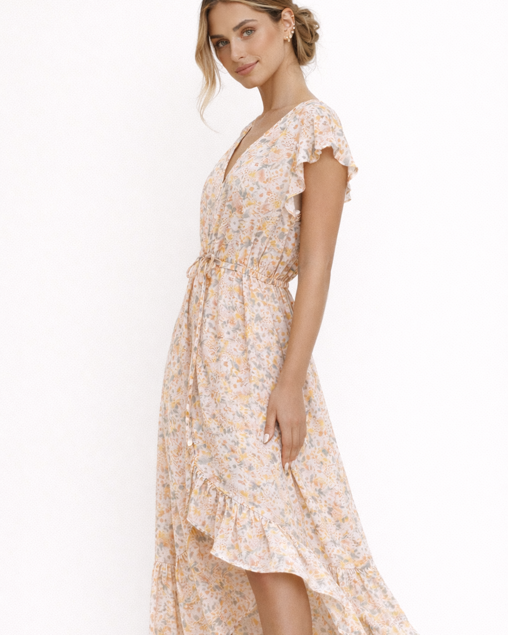 Abito Lungo Donna Floreale Elegante Femminile