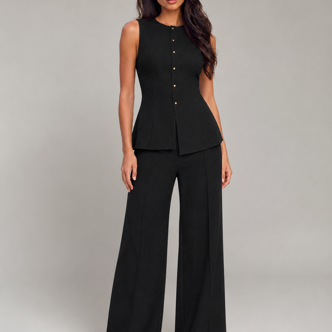 Completo Donna Gilet Sartoriale e Pantaloni Palazzo Neri