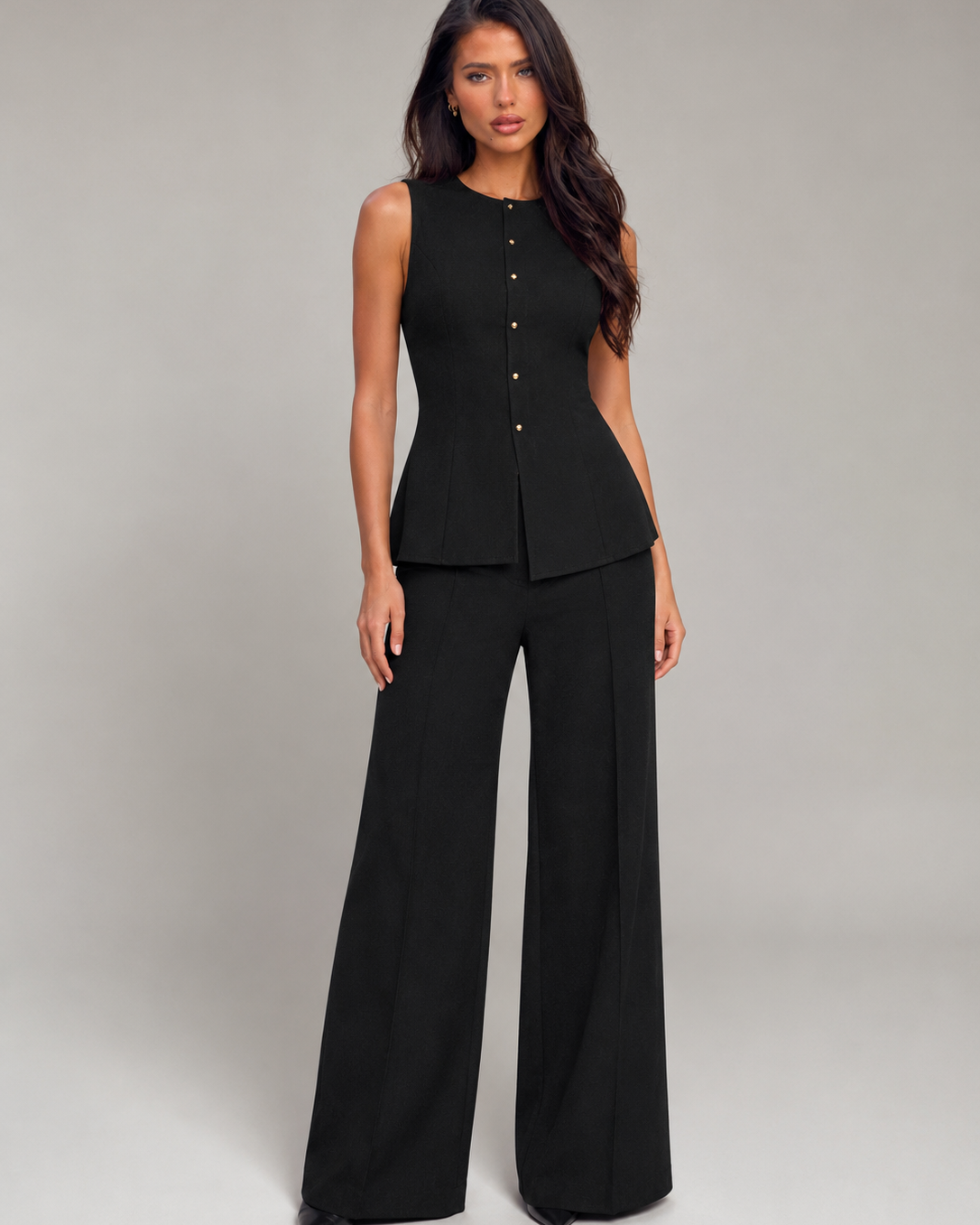 Completo Donna Gilet Sartoriale e Pantaloni Palazzo Neri
