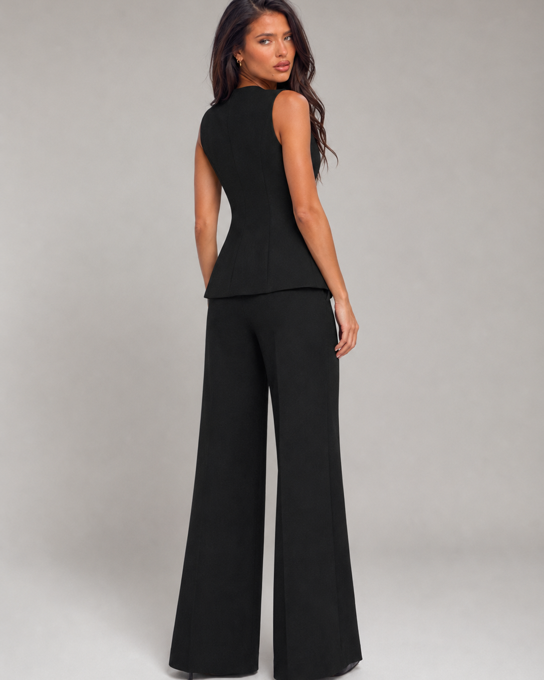 Completo Donna Gilet Sartoriale e Pantaloni Palazzo Neri
