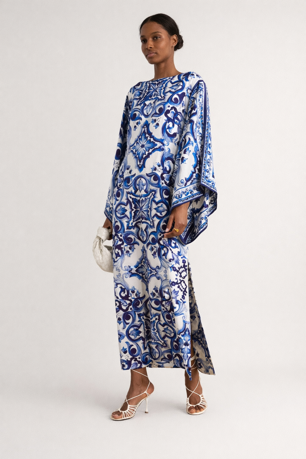 Aurazio Vestito Maxi Stampato Stile Tunica da Donna