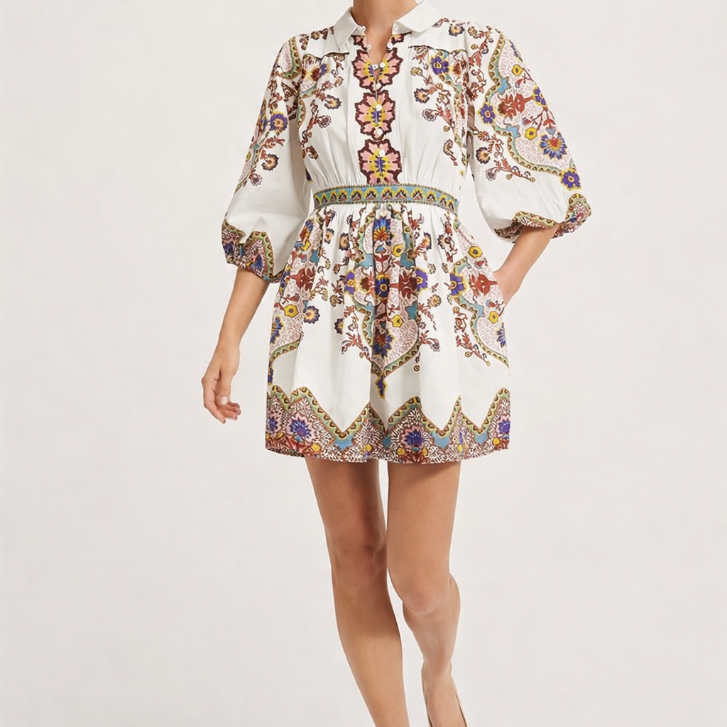 Aurazio Vestito Mini Stampato da Donna