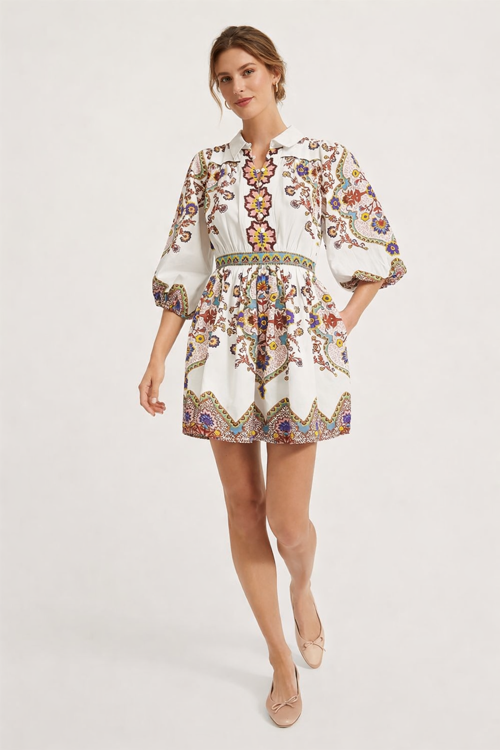Aurazio Vestito Mini Stampato da Donna