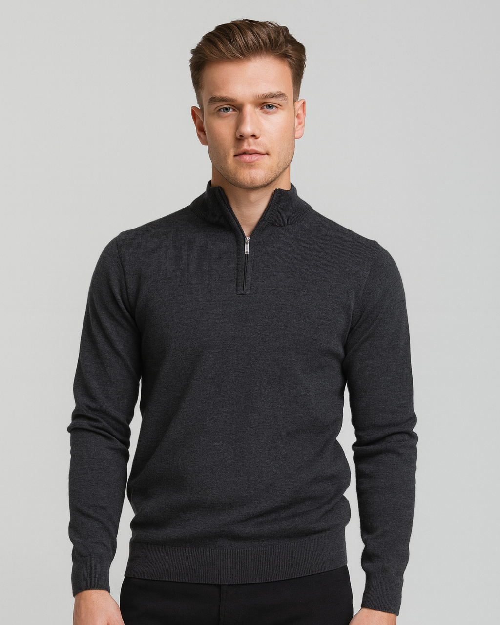 Aurazio Maglione Uomo Mezza Zip Cotone