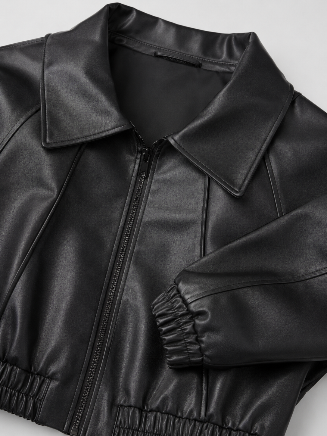 Giacca Biker Donna Corta Effetto Pelle Zip Asimmetrica