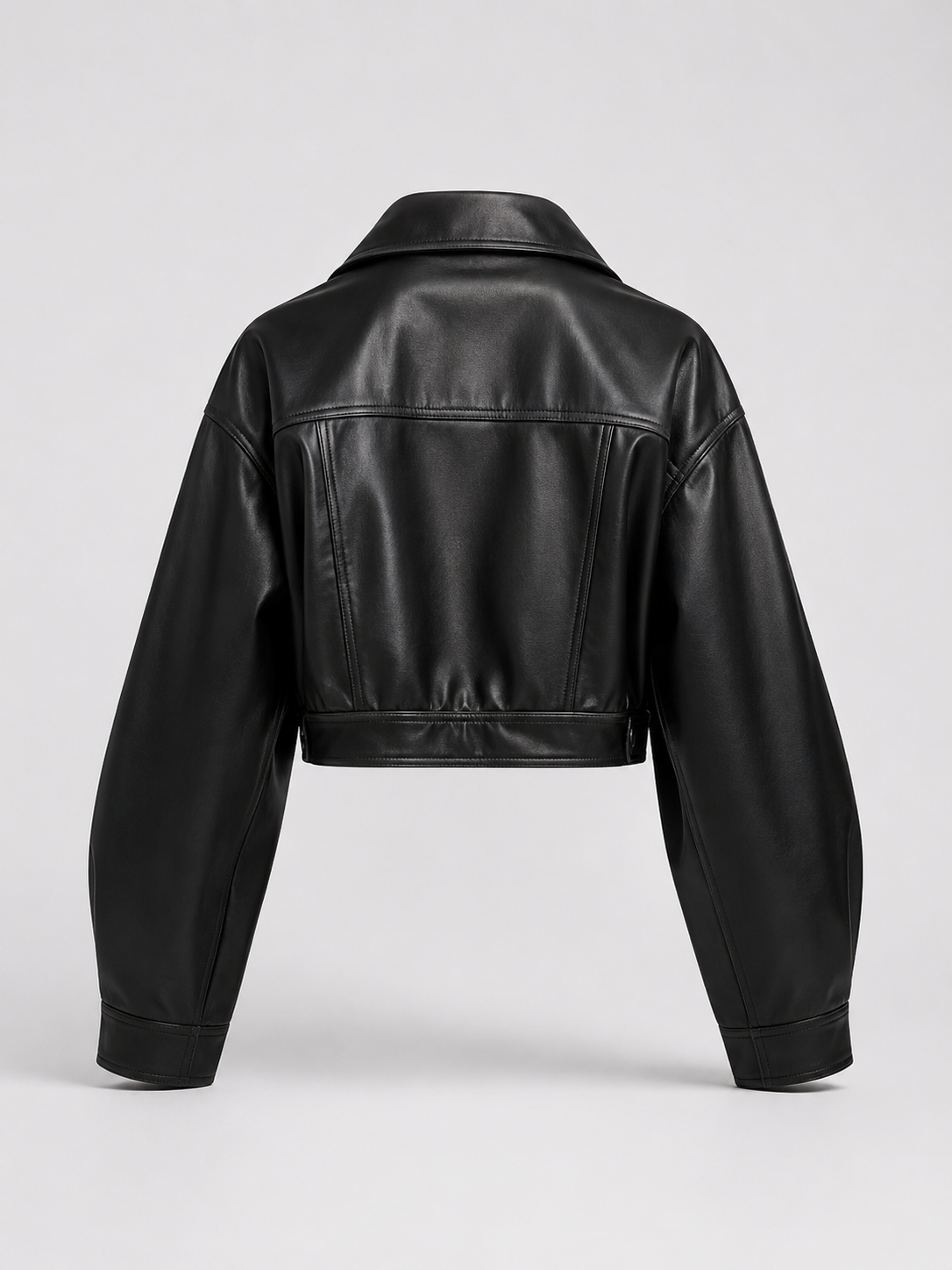 Giacca Biker Donna Corta Effetto Pelle Zip Asimmetrica