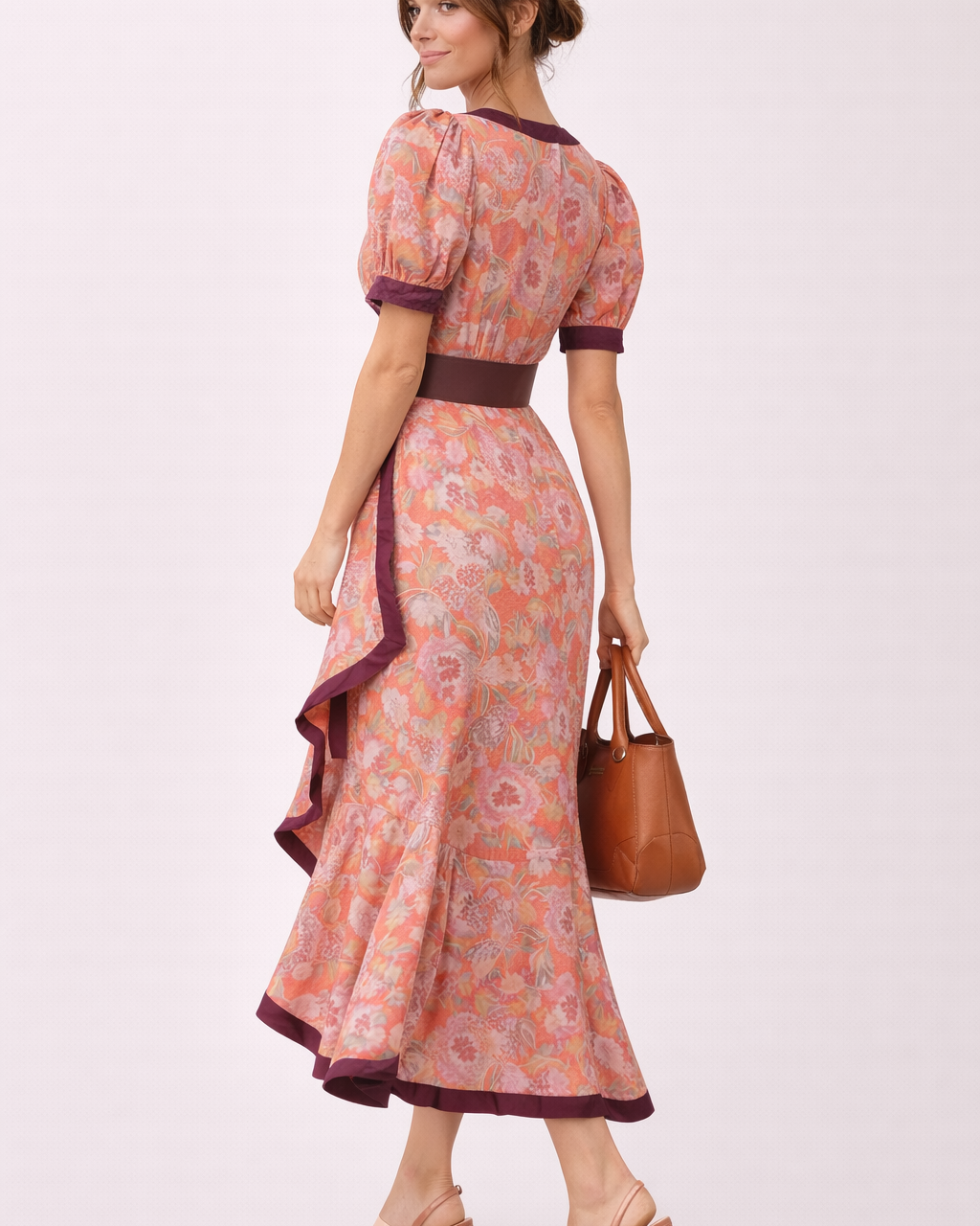 Abito Lungo Donna Stampato Maniche Corte Versatile
