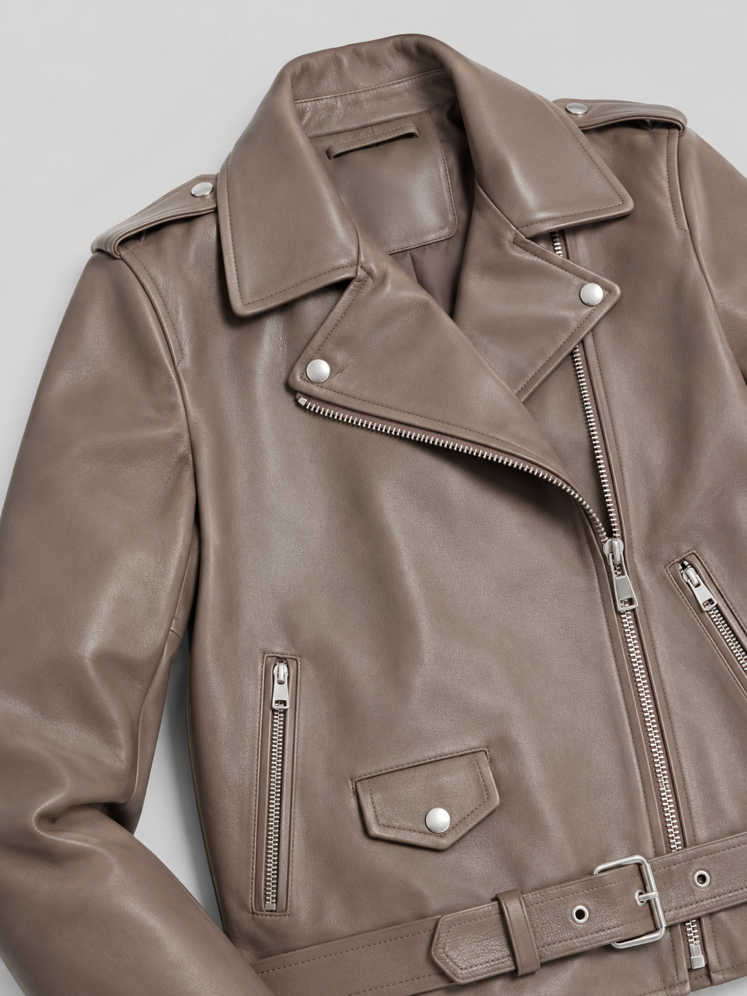 Giacca Biker Donna Oversize Effetto Pelle con Cintura