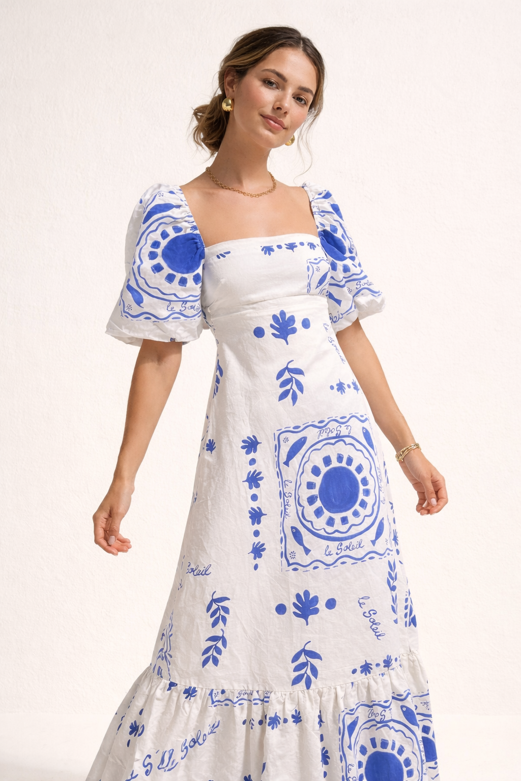 Aurazio Vestito Midi Stampato da Donna
