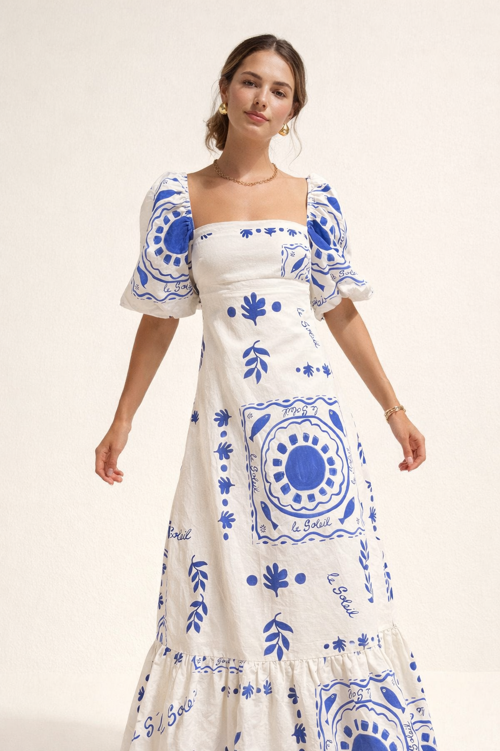 Aurazio Vestito Midi Stampato da Donna