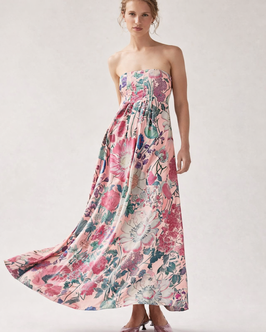Vestito Lungo Donna Stampa Marina Vita Alta Estivo