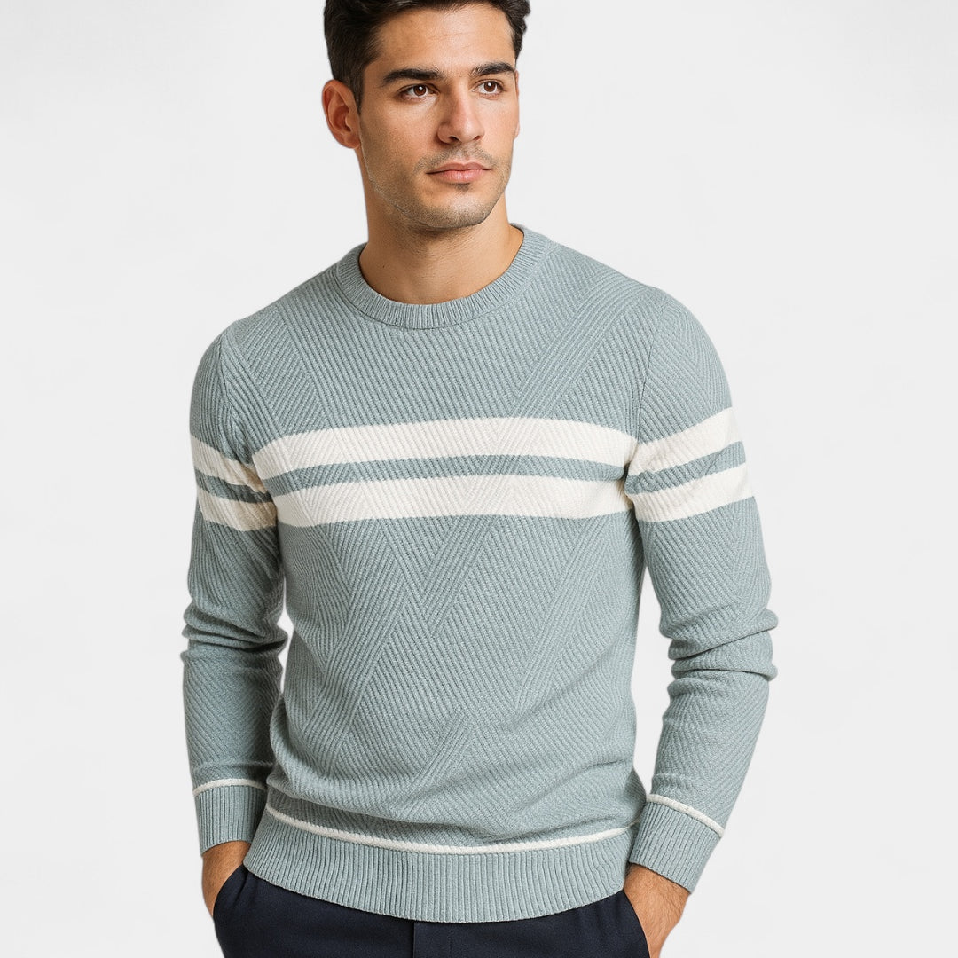 Aurazio Maglione Uomo a Righe Girocollo