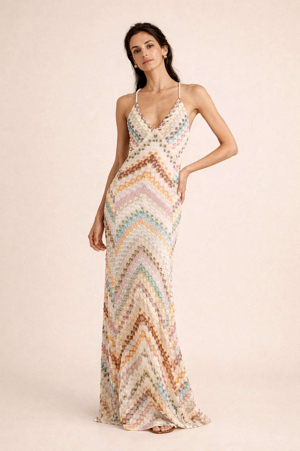 Aurazio Abito Maxi Multicolor Primaverile