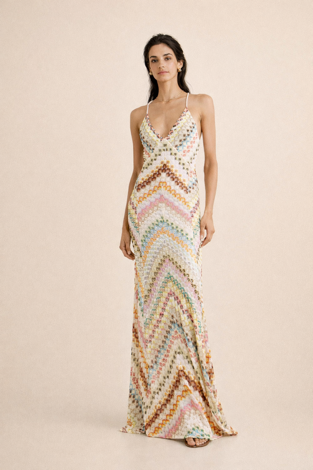 Aurazio Abito Maxi Multicolor Primaverile