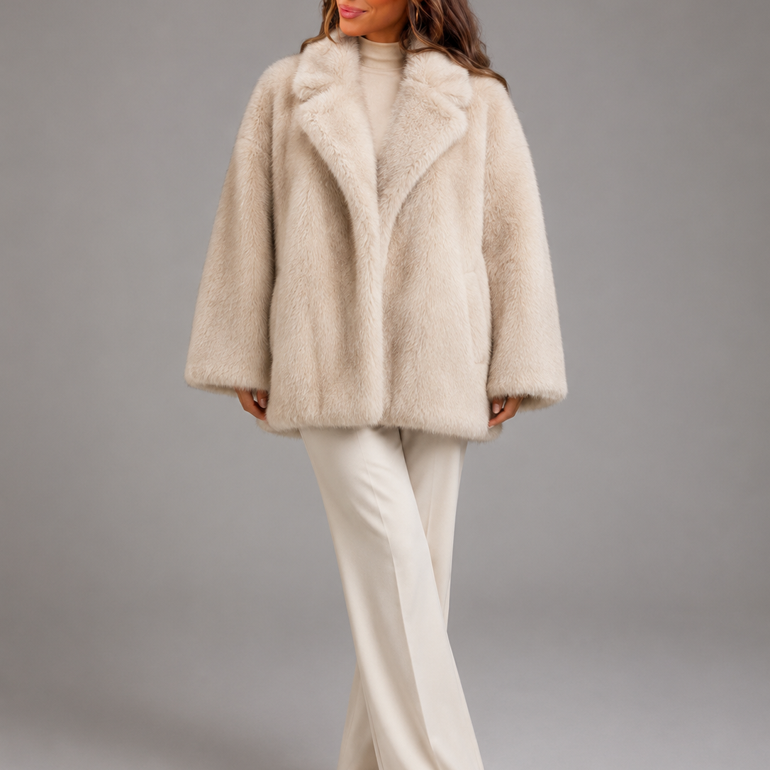 Cappotto Donna Oversize in Pelliccia Sintetica Avvolgente