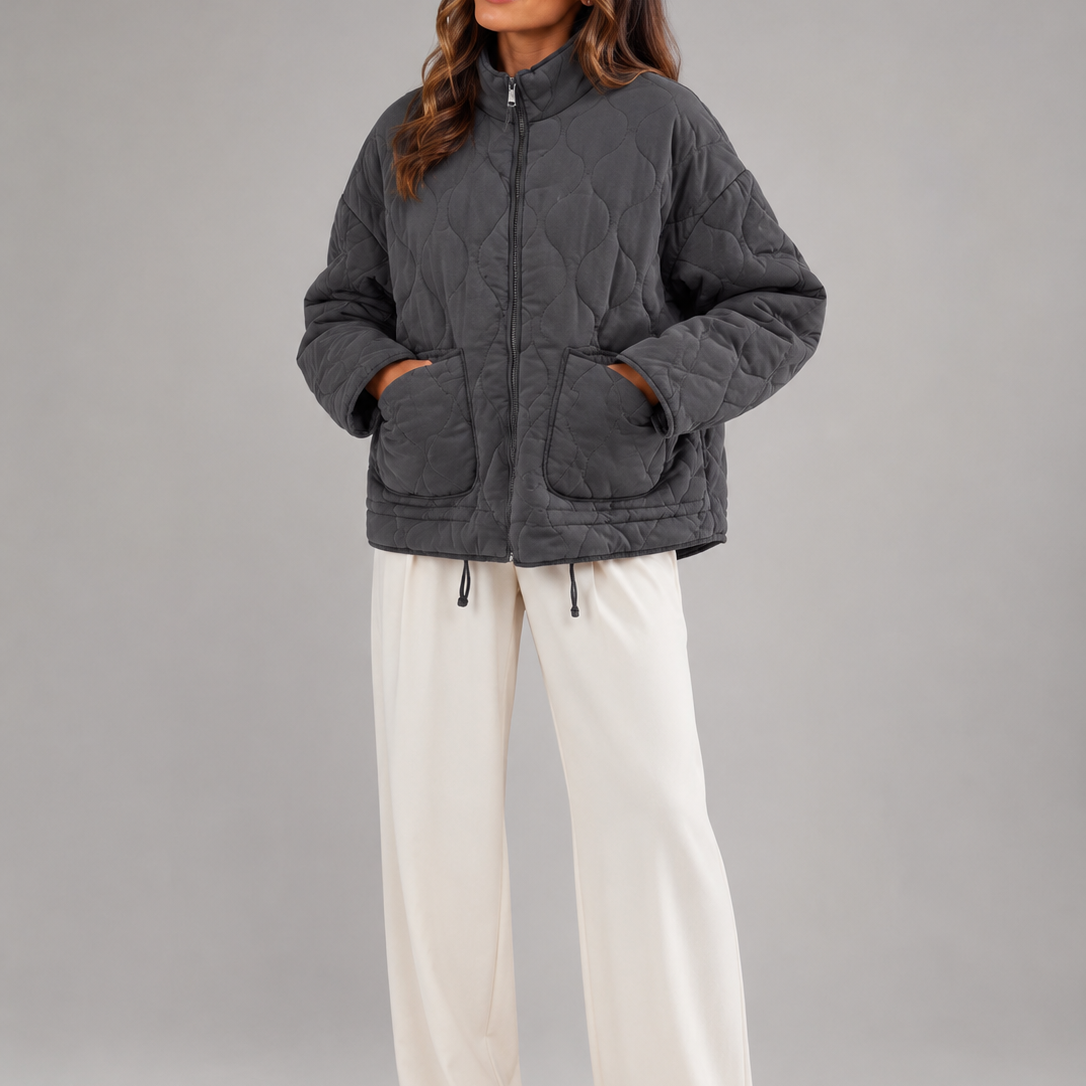Giacca Donna Utility Trapuntata a Rombi Autunnale