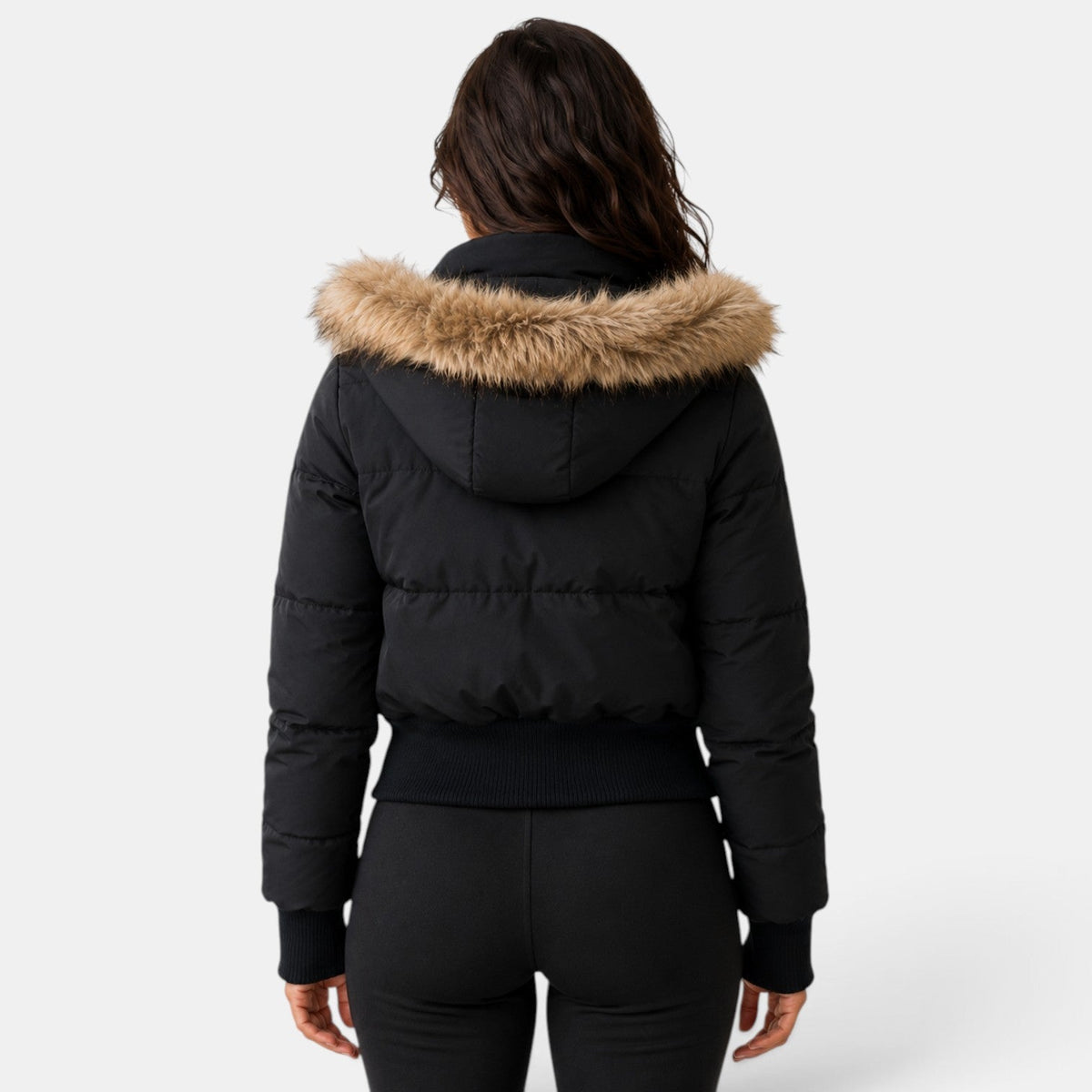 Giacca Donna Imbottita Termica Corta Cappuccio Staccabile