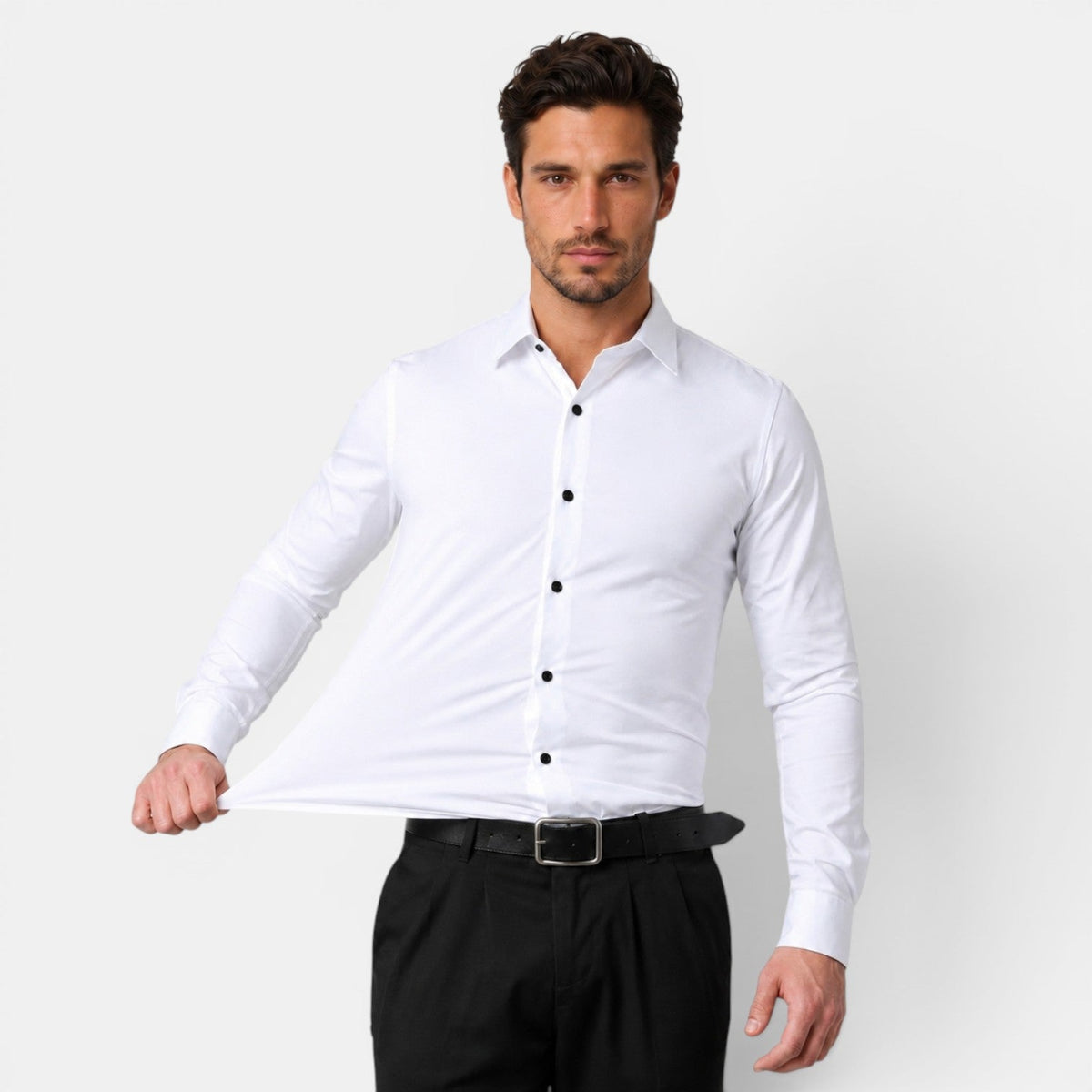 Camicia Uomo Elegante Slim Fit Elasticizzata da Cerimonia